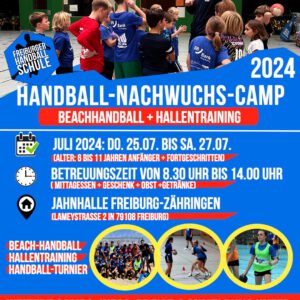 Handball-Nachwuchscamp vom 25.07. bis 27.07.2024 für 6 bis 11 Jahren