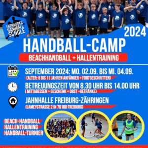 Handball-Nachwuchscamp vom 02.09. bis 04.09.2024 für 6 bis 11 Jahren
