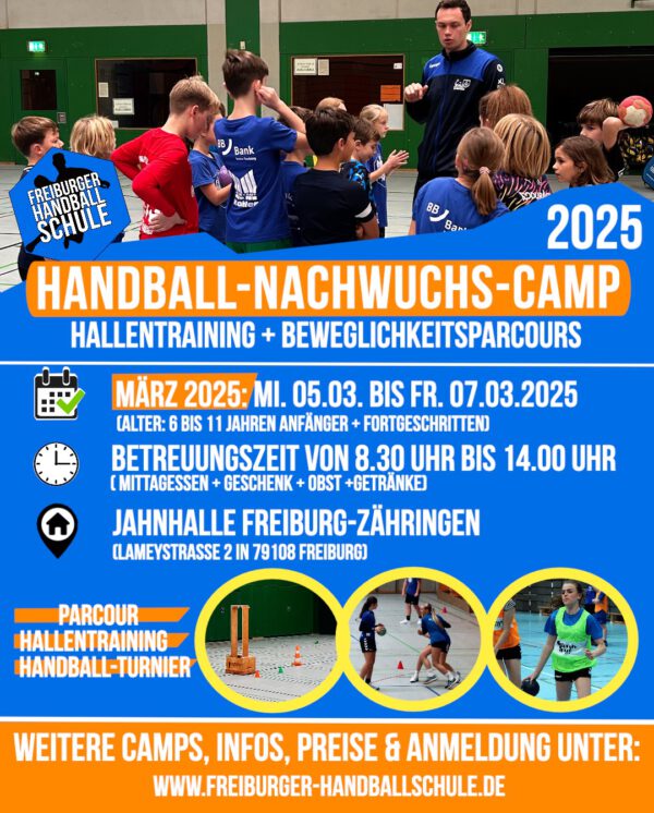 Handball-Nachwuchscamp vom 05.03.2025 bis 07.03.2025 für 6 bis 11 Jahren